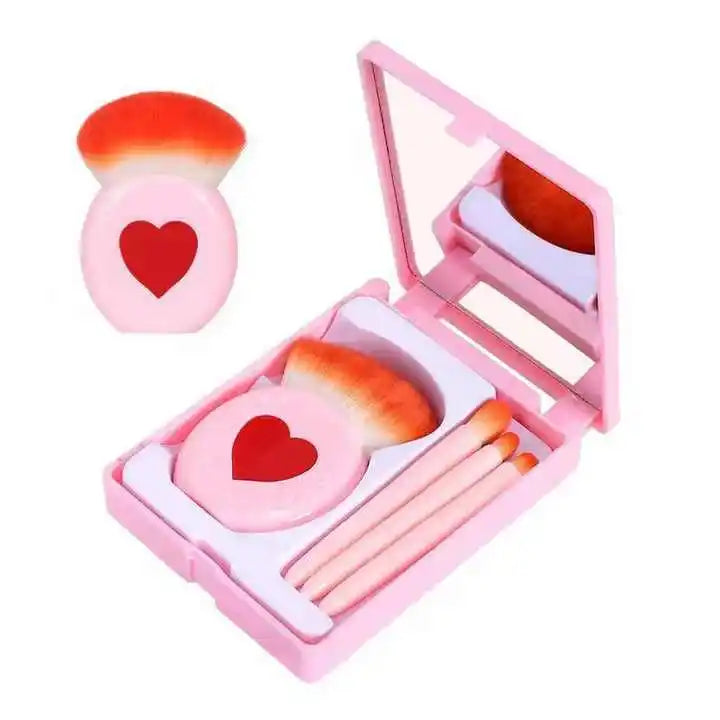 Zonyin New Design Cosmetic Mirror Set Private Label Square 5 Piece Portable Travel Makeup Mirror Set with case and Brush