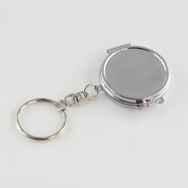 Zonyin Metal Keychain Mirror Creative Double Sided Folding Pocket Mirror Mini Gift Cosmetic Mirror with Ring for DIY Crafts