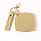 Zonyin New Custom Logo Rotatable Square Makeup Mirror Pu Leather Pocket Mirror Compact Cosmetic Travel Mirror With Keychain