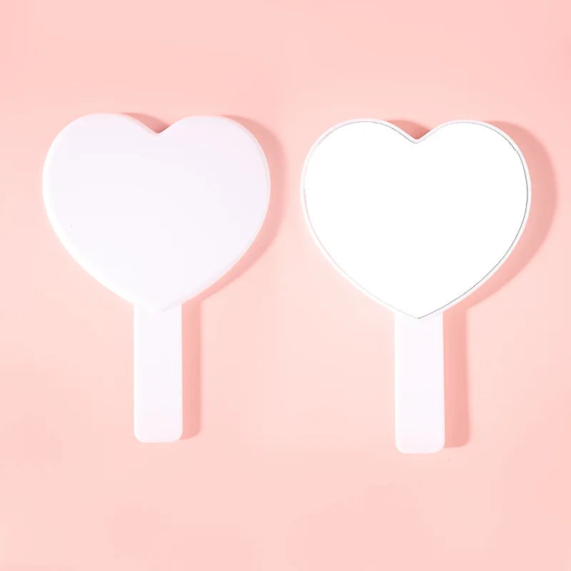 Zonyin Heart Shape Hand Cosmetic Mirror Custom logo Plastic Portable Handheld Makeup Mirror Promotional Business Gift