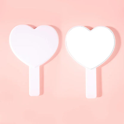 Zonyin Heart Shape Hand Cosmetic Mirror Custom logo Plastic Portable Handheld Makeup Mirror Promotional Business Gift
