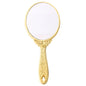 Zonyin Wholesale Plastic Handheld Makeup Mirror Oval Retro Travel Cosmetic Mirror with Portable Hand Held Mirror for Women Girls