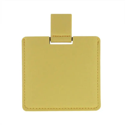 Zonyin High Quality Pink Square Shape Pocket Mirror Engraved Logo Small Pu Leather Metal Travel Cosmetic Makeup Mirror for Women