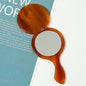 Zonyin Wholesale Custom Portable Handheld Makeup Small Mirror Leopard Pattern Round Rotary Cover Style Acetate Cosmetic Mirror