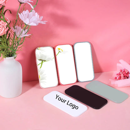 Zonyin Wholesale Promotion Portable Handheld Square Cosmetic Makeup Mirror Plastic+Glass Travel Pocket Personalized Small Mirror