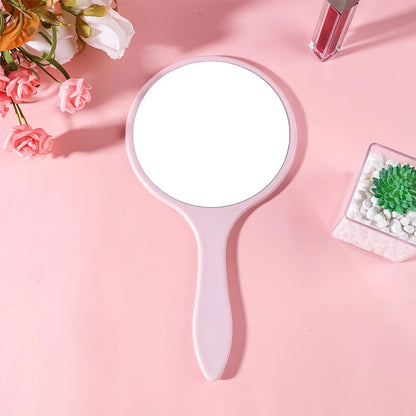 Zonyin Custom Round Design Handheld Vanity Mirror Cosmetic Hand Held Makeup Mirror Handy Mirror With Handle