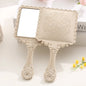 Zonyin Gold Vintage Plastic Handheld Mirror Square Shape Plastic Handle Cosmetic Mirror Beauty Makeup Hand Held Mirror for Women