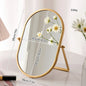 Zonyin Desktop Oval Rotating 360 Makeup Mirror Ins Style Dressing Table Mirror High Aesthetic Bedroom Vanity Mirror