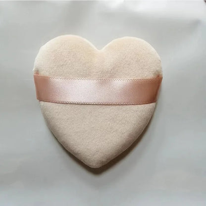 Zonyin Wholesale Powder Puff Custom Logo Soft Velour Cosmetic Puffs Pink Heart Powder Puff
