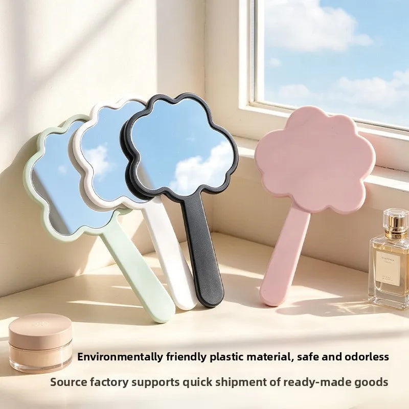 Zonyin Personalized Cloud-Shaped Handheld Makeup Mirror Portable  Custom Logo Cute Mini Travel Eco-Friendly Plastic Pocket