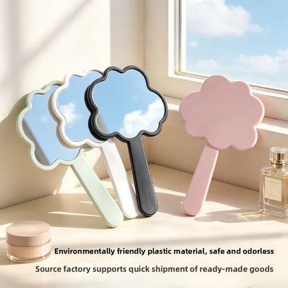 Zonyin Personalized Cloud-Shaped Handheld Makeup Mirror Portable  Custom Logo Cute Mini Travel Eco-Friendly Plastic Pocket