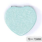 Zonyin Cute Portable Round PU Leather Folding Mirror Shiny Heart Shape 2X Double Sided Pu Pocket Makeup Mirror with Custom Logo