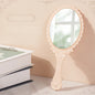 Zonyin Wholesale European Princess Vintage Oval Hand Held Cosmetic Mirror Handheld Retro Compact Makeup Mirror for Wedding