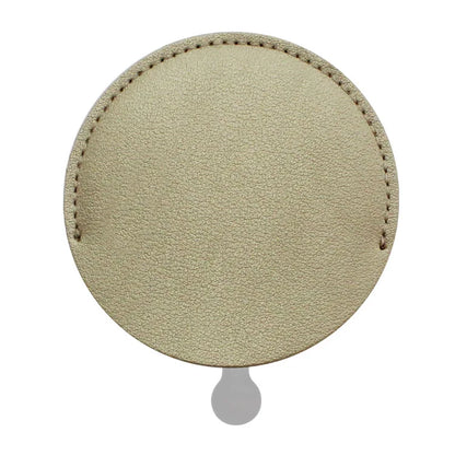 Zonyin Wholesale Cheap Gold Round Pull-out Makeup Pocket Mirror Private Label Pu Leather Metal Mirror for Travel