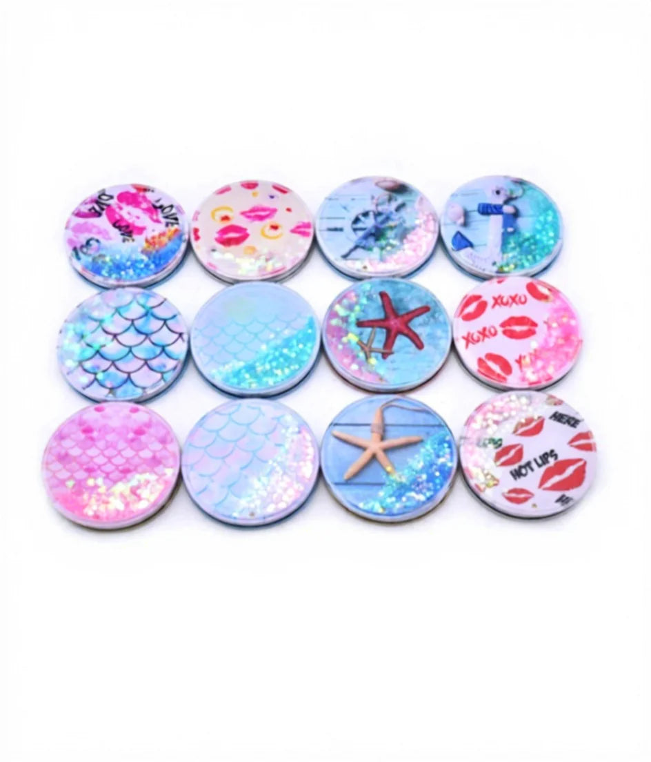 Zonyin New Portable Small Round Quicksand Glitter Mirror HD Compact Makeup Mirror Gift