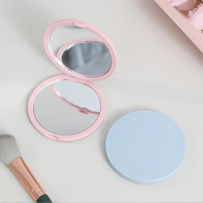 Zonyin Custom Logo Portable Pocket Travel Makeup Mirror Hot Selling Double-Sided Folding Cosmetic Mirror for Women