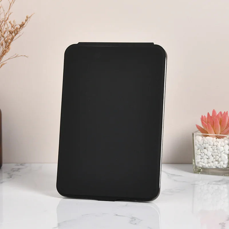 Zonyin High Quality Folding LED Makeup Desktop Mirror USB Rechargeable Pu Leather Portable Travel Standing Mirror with Led Light