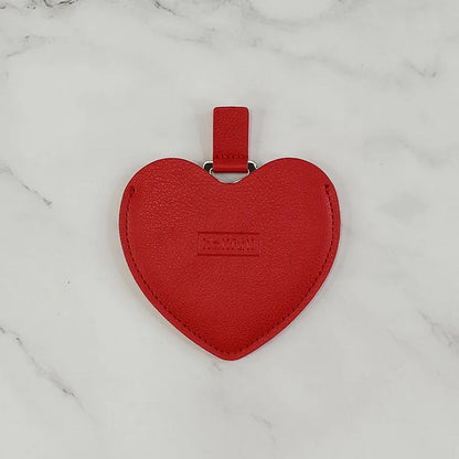 Zonyin High Quality Lovely Heart Design Compact Mirror No Break Stainless Steel Mirror  Pu Leather Pocket Mirror for Women Girls