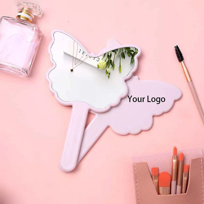 Zonyin Custom Logo Hand Mirror Cute Butterfly Shape Portable Cosmetic Mini Pocket Travel Mirror Personalized Feature