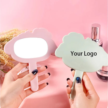 Zonyin Cute Dog-Shaped Handheld Cosmetic Mirror New Arrival Customizable Single Side Handle Hand Held Makeup Travel Mirror for