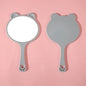 Zonyin Wholesale Cute Bear Shape Portable Handheld Makeup Mirror Salon Lash Mirror pink Hand Held Cosmetic Mirror for Girls