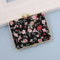 Zonyin High Quality Handheld Makeup Mirror Wholesale Vintage Silk Fabric Rectangle Oval & Round Sided Mirrors with Double Sides