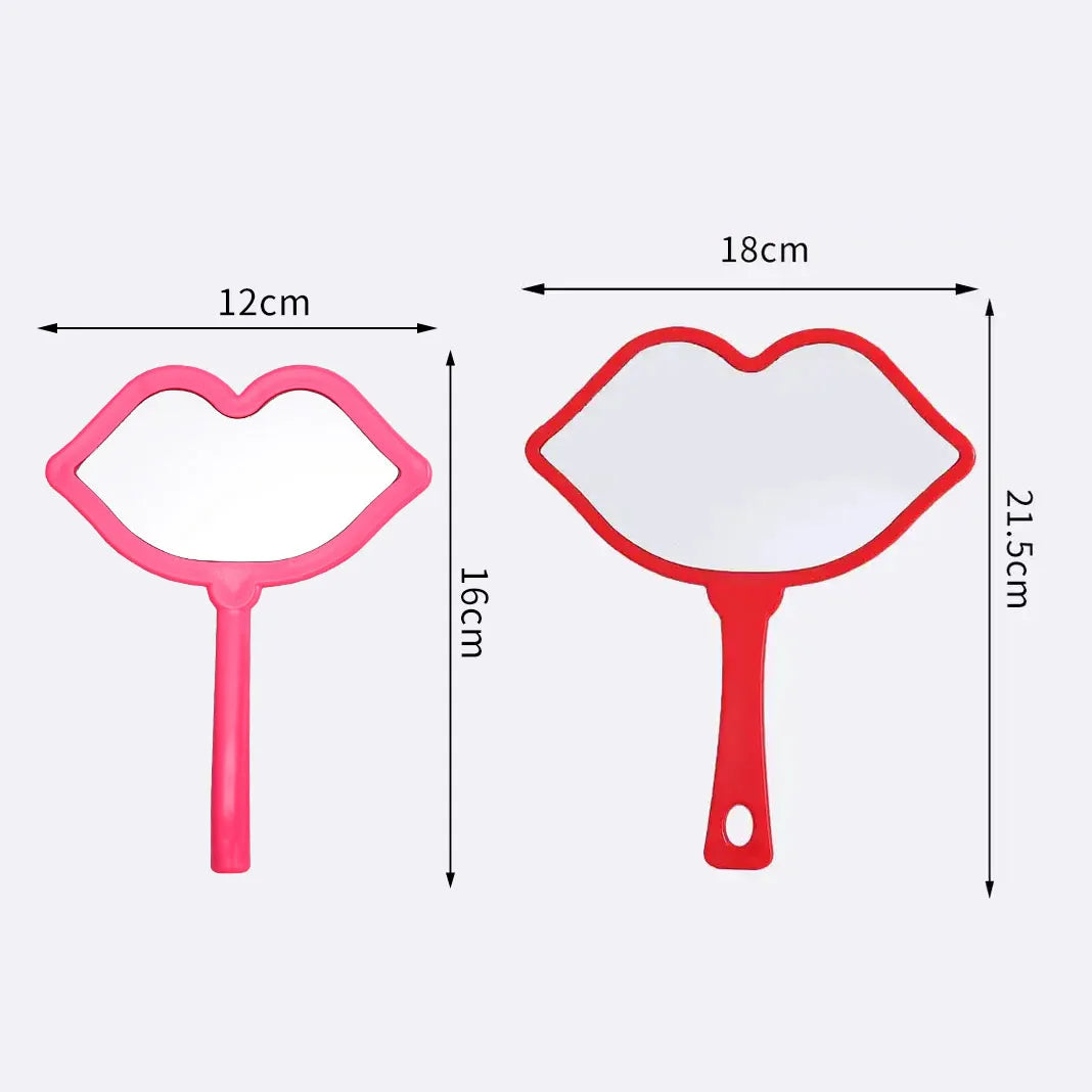 Zonyin Handheld Cosmetic Mirror Cheap Wholesale Small Lip Shaped ABS Plastic Portable Pocket Travel Makeup Mirror Personalized