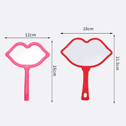 Zonyin Handheld Cosmetic Mirror Cheap Wholesale Small Lip Shaped ABS Plastic Portable Pocket Travel Makeup Mirror Personalized