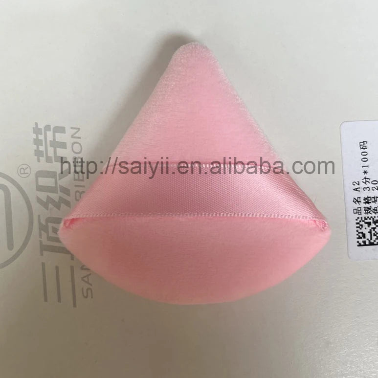Zonyin Top Seller Triangle Powder Puff Makeup Sponge Soft Velour Cosmetic Puff Black Velvet Loose Powder Puffs for Face