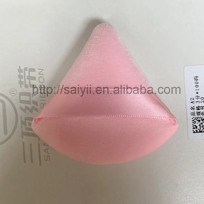 Zonyin Top Seller Triangle Powder Puff Makeup Sponge Soft Velour Cosmetic Puff Black Velvet Loose Powder Puffs for Face