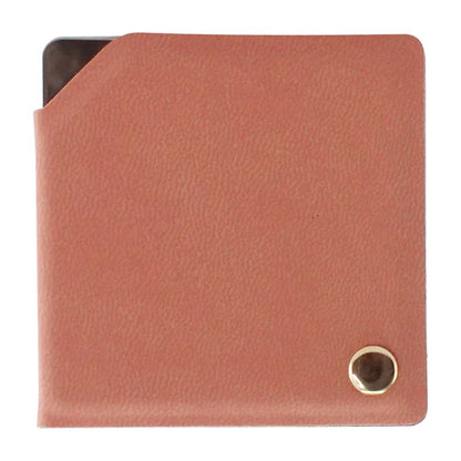 Zonyin Wholesale Square Yellow Rotatable Compact Mirror Custom Logo Pu Leather Cosmetic Mirror Pocket Mirror for Make up