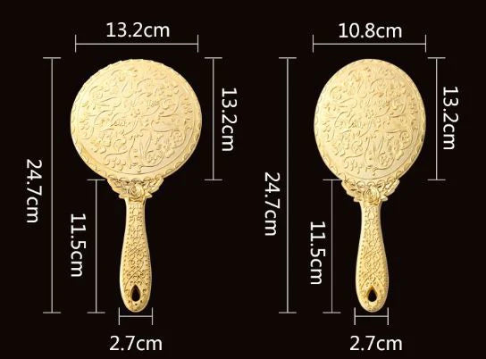 Zonyin Wholesale Plastic Handheld Makeup Mirror Oval Retro Travel Cosmetic Mirror with Portable Hand Held Mirror for Women Girls