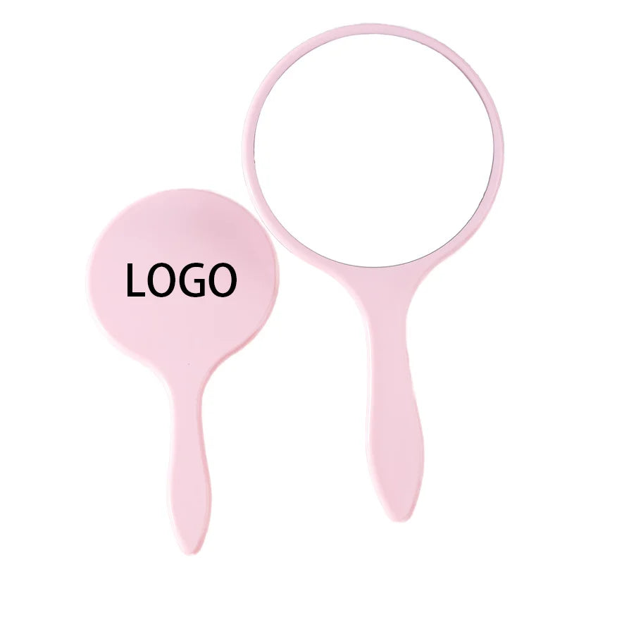 Zonyin Custom Round Design Handheld Vanity Mirror Cosmetic Hand Held Makeup Mirror Handy Mirror With Handle