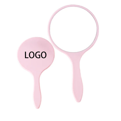 Zonyin Custom Round Design Handheld Vanity Mirror Cosmetic Hand Held Makeup Mirror Handy Mirror With Handle