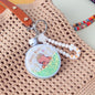 Zonyin Round Quicksand Folding Compact Mirror Portable Cute Capybara Hanging Rope Makeup Mirror Bag Pendant