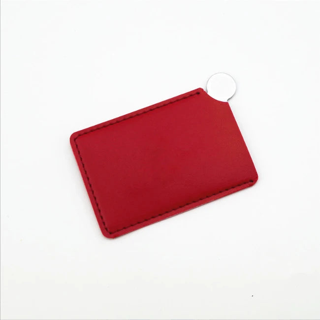 Zonyin Portable HD Single Personalized Stainless Steel Small Metal Makeup Mirror Customized Logo Gold Pu Leather Compact