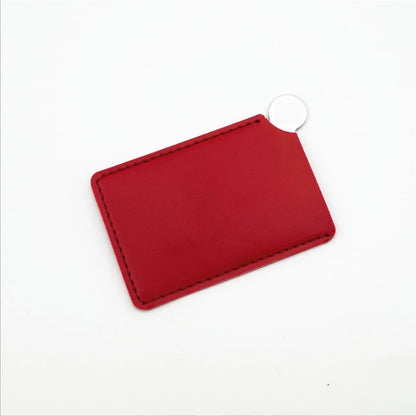 Zonyin Portable HD Single Personalized Stainless Steel Small Metal Makeup Mirror Customized Logo Gold Pu Leather Compact