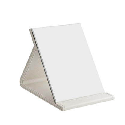 Factory Direct Silver Finish Foldable Square Glass Frame Cosmetic Mirror with Magnifying Feature for Desktop Use