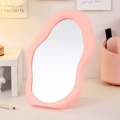 Zonyin New Design Wholesale Custom Plastic Makeup Mirror Cloud Shape Desktop HD Cosmetic Mirror Portable Beauty Vanity Mirror