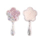 Zonyin Cute Flower-Shaped Handheld Makeup Mirror Novelty Quicksand Glitter Hand Mirror Portable Beauty Tool for Gifts
