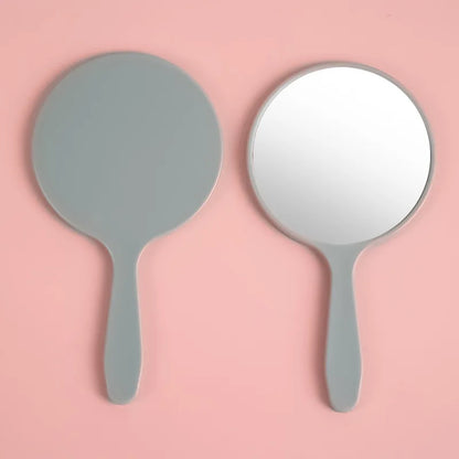 Zonyin Mini Handheld Custom logo Cosmetic Mirror Portable Plastic Pocket Round Hand Personalized Makeup Mirror for Travel Use