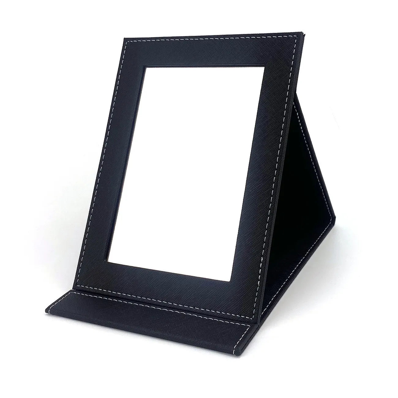 Foldable Square Cosmetic Leather Full Edge Portable Student Princess Style High-definition Dressing Mirror Durable Anti-fall