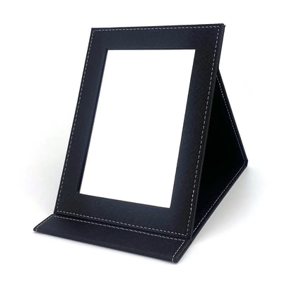 Foldable Square Cosmetic Leather Full Edge Portable Student Princess Style High-definition Dressing Mirror Durable Anti-fall