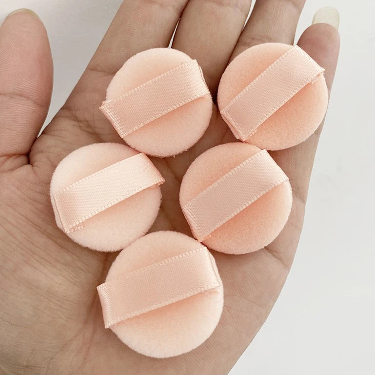 Zonyin Wholesale Mini Powder Puff Super Soft Small Finger Velvet Face Makeup Cosmetic Powder Puff for Women