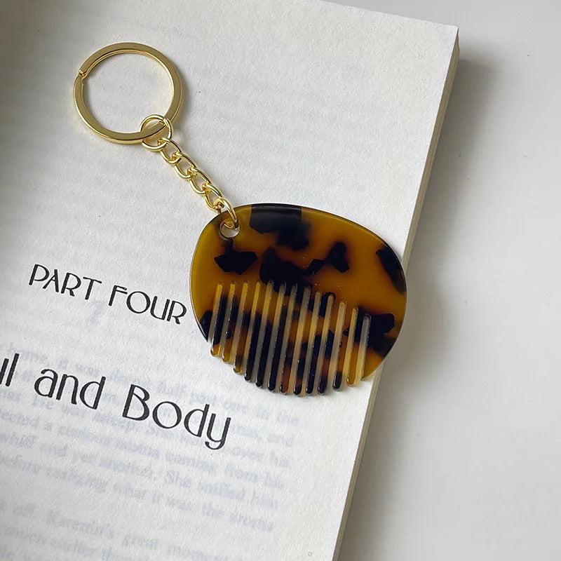 Zonyin New Design Acetate Mini Love Makeup Mirror and Comb KeyChain Heart-Shape Cute Cosmetic Mirror With Schoolbag Accessories