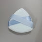 Zonyin New Arrival Double Ribbon Triangle Powder Puff Super Soft Velvet Makeup Loose Powder Puff with Custom Logo