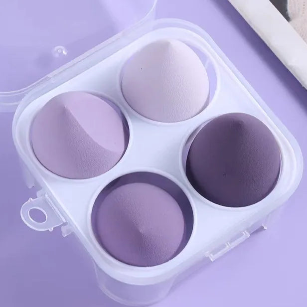 Zonyin Dry and Wet Dual-purpose Makeup Egg Puff, Makeup Egg Sponge Ball, Super Soft, 4-pack Makeup Egg Cover Box