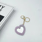 Zonyin High Quality Small Heart Makeup Mirror Key Chain Promotional Heart Shape Key Ring Love Shape Mirror PU Leather Keychain