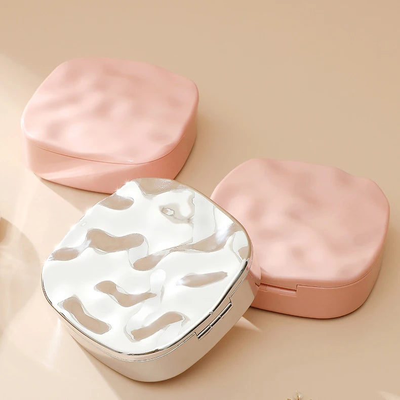 Zonyin New Arrive High Quality Electroplate Sparkling Makeup Mirror Private Label Travel Cosmetic Mirror With Jewelry Organizer