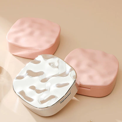 Zonyin New Arrive High Quality Electroplate Sparkling Makeup Mirror Private Label Travel Cosmetic Mirror With Jewelry Organizer